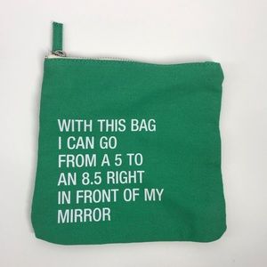 Green cosmetic bag
